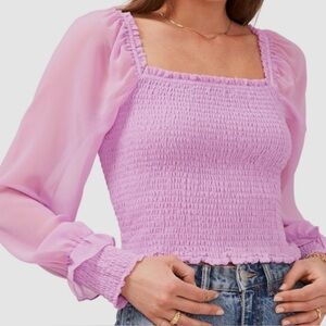 1. STATE Women's Purple Blouse